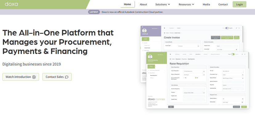 Doxa is an All-in-One Platform that manages Procurement, Payments & Financing.