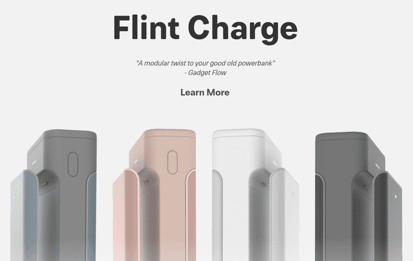 Flint Charge is a modular, wireless, snap-on power bank which is currently under production.